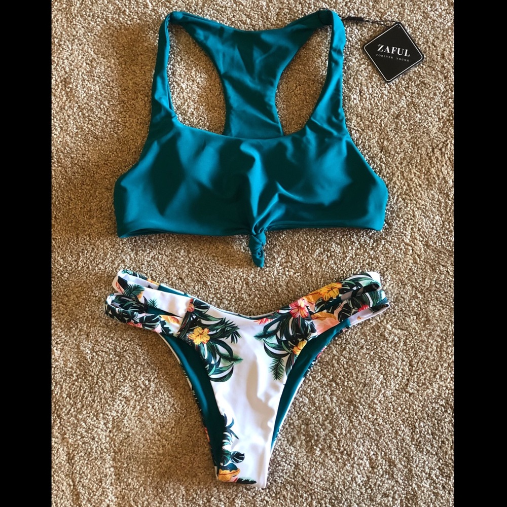 Green/blue Floral Bikini